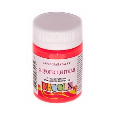 Акриловая краска флуоресцентная "Декола" 50 мл Красная 4328336 Невская палитра