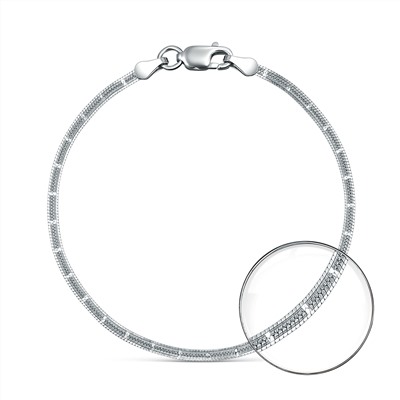 Браслет из серебра родированный - 17 см 524952R030L17