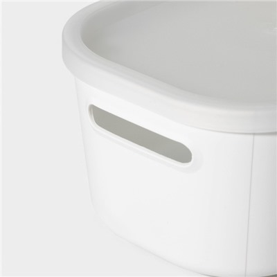 Контейнер для хранения с крышкой LaDom «Лёгкость», 17.8×12.7×8.4 см, белый