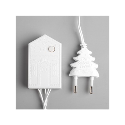 Гирлянда «Нить» 5 м, IP20, белая нить, 50 LED, свечение тёплое белое, 8 режимов, 220 В