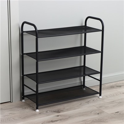 Обувница металлическая LaDо́m, 4 яруса, 60×27×64 см, чёрная