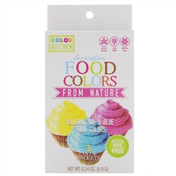ColorKitchen, Украшение, пищевые красители, взятые у природы, 3 пакетика с красителями, 0,24 унц. (6,9 г.)