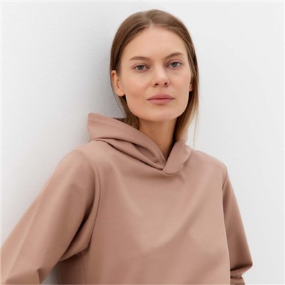 Толстовка женская, цвет бежевый, размер 52