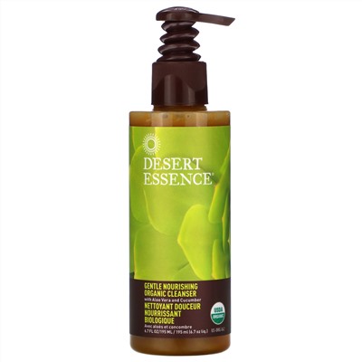 Desert Essence, Gentle Nourishing Organic Cleanser with Aloe Vera and Cucumber, 6.7 fl oz (195 ml) (Discontinued Item)