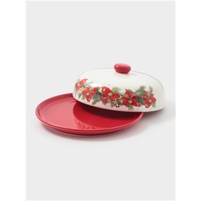 Блинница Доляна «Новогоднее настроение», 23.5×9.7 см, доломит, белая