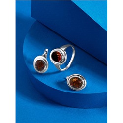 Серьги из серебра с натуральным прессованным янтарём родированные 925 пробы 2-4158р640