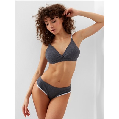 Комплект нижнего белья женский (топ, трусы) Collorista, тёмно-серый, размер 46-48