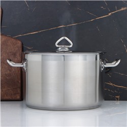 Кастрюля LUXSTAHL, 9 л, d=28 см, h=17.5 см, капсульное дно, индукция, нержавеющая сталь