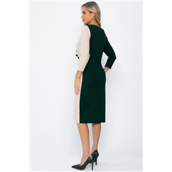 Платье Эванесса (зелено-бежевое) П12742-35М