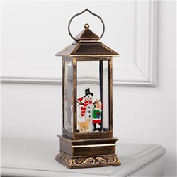 Светодиодная фигура «Девочка и снеговик» 10.5×27×10.5 см, пластик, батарейки ААх3 (не в комплекте), USB, свечение тёплое белое