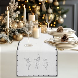 Дорожка новогодняя на стол Доляна «Волшебная сказка», сервировочная, 180×30 см, белая