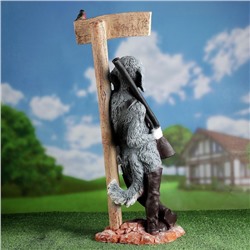 Садовая фигура из полистоуна «Собака - Объект охраняется», 59×20×24.5 см