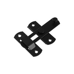 Шпингалет накладной ТУНДРА, прямой, 100 мм, черный