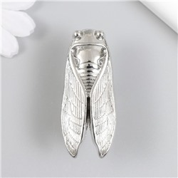 Ручка для шкатулки металл «Цикада», серебро