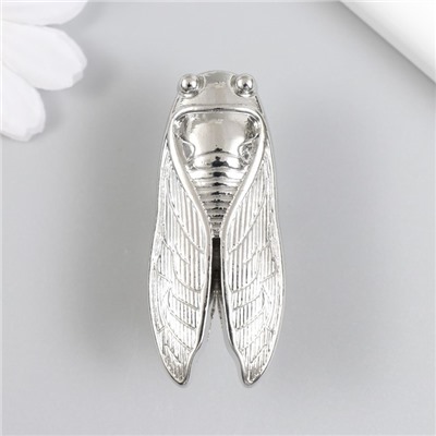 Ручка для шкатулки металл «Цикада», серебро