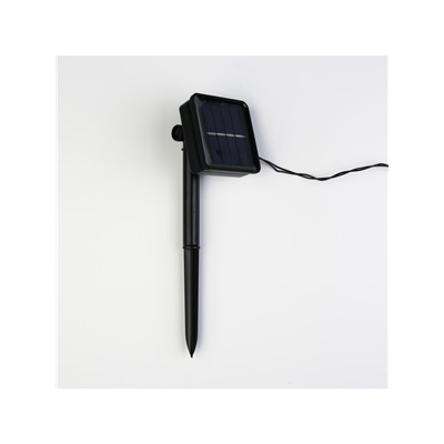 Гирлянда «Нить», 4.5 м, уличная, с насадками «Ромашка», IP44, 30 LED, 2 режима, солнечная батарея, тёмная нить, свечение мульти