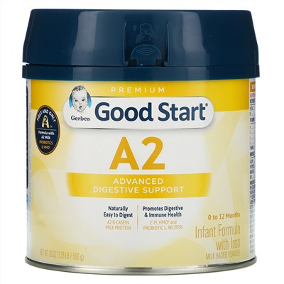 Gerber, Good Start, A2, детская смесь с железом, от 0 до 12 месяцев, 566 г (20 унций)