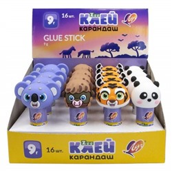 Клей-карандаш  9 гр "ZOO" с фигурной крышкой 34C 2258-08 Луч