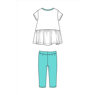 Комплект трикотажный для девочек: фуфайка (футболка), брюки (легинсы) PLAYTODAY, 1122511