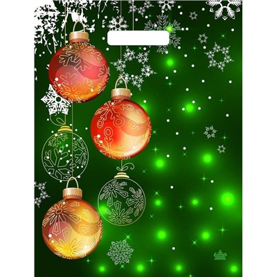 Пакет 31*40 Шары в зел.огнях 7015