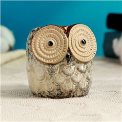 Декоративный горшок для цветов «Совенок», керамический, 200 мл, 8×7×8 см, бежевый