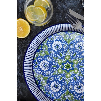 Тарелка Доляна «Мерцание», d=21.7 см, керамика, синяя