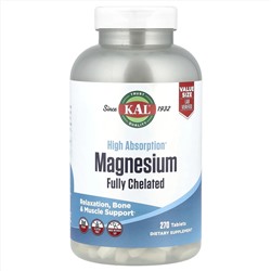 KAL, магний, полностью хелатная форма, с высокой усвояемостью, 270 таблеток