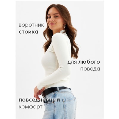 Джемпер женский с горлом MINAKU, белый, размер 42-44