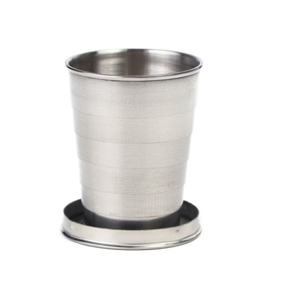 Фляжка Мастер К, 240 мл, со складным стаканом 50 мл, нержавеющая сталь, чёрная