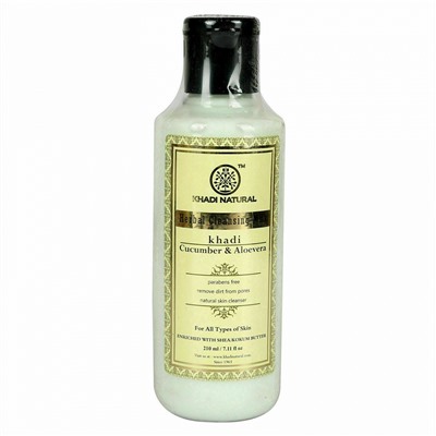 Khadi Natural Очищающий крем-молочко с экстрактом огурца и алоэ вера 210мл
