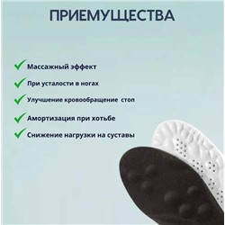 Стельки для обуви ,EPE-пена ,дышащие,массажные,универсальные р-р 35-40. 1пара
