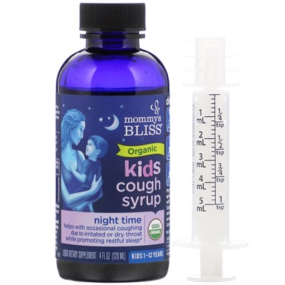 Mommy's Bliss, Kids, Organic Cough Syrup, Night Time, 1-12 Yrs, 4 fl oz (120 ml)