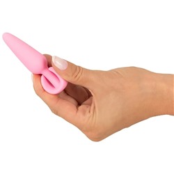 Розовая анальная втулка Mini Butt Plug - 8,4 см.
