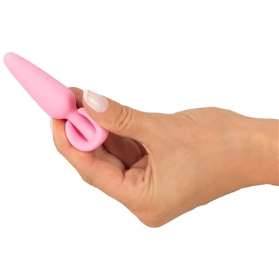 Розовая анальная втулка Mini Butt Plug - 8,4 см.