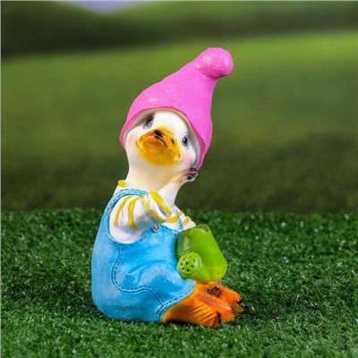 Садовая фигура из полистоуна «Утёнок с лейкой», 10×5.5×16 см