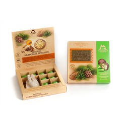 Мягкий кедровый грильяж с Шишкой и травяным чаем / коробка / 120 гр / ТМ Территория Тайги