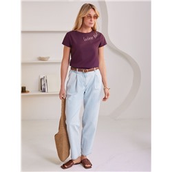 Нарядная футболка с блестящим принтом