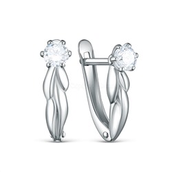 Подвеска из серебра с фианитом родированная 925 пробы 13-0103р