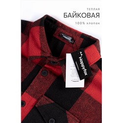 Мужская теплая рубашка в клетку Happyfox