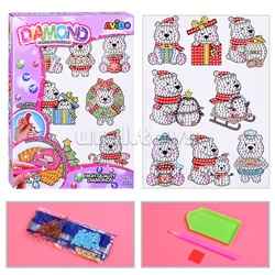 Мозаика алмазная "Северные мишки" в  коробке