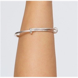 Браслет женский раздвижной на руку, жесткий металический, покрытие посеребрение, №016035, арт. 001.336