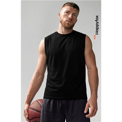 Мужская футболка оверсайз без рукавов Happyfox