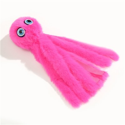 Игрушка для кошек «Осьминожек», до 19 см, искусственный мех, цвет фуксия