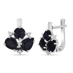 Серьги, сапфир корунд, Лига