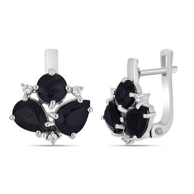 Серьги, сапфир корунд, Лига