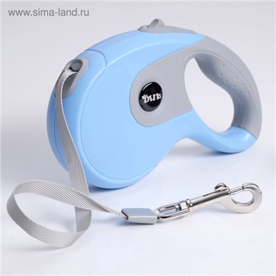 Рулетка DIIL, 5 м, до 40 кг, лента, прорезиненная ручка, голубая, серая