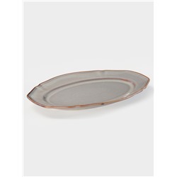 Блюдо сервировочное Magistro Vintage, 31×21.5×2.8 см, фарфор, серое