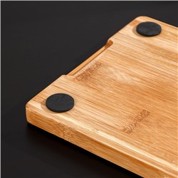 Блюдо для подачи Magistro Marble, 36×23 см, мрамор, бамбук