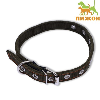 Ошейник брезентовый двухслойный, безразмерный, 55×2.5 см, ОШ 25-45 см