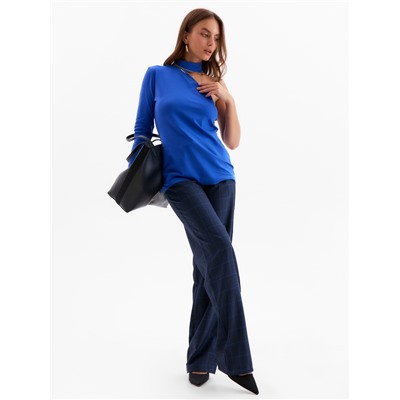 Брюки женские в клетку MINAKU: Classic, синие, размер 48